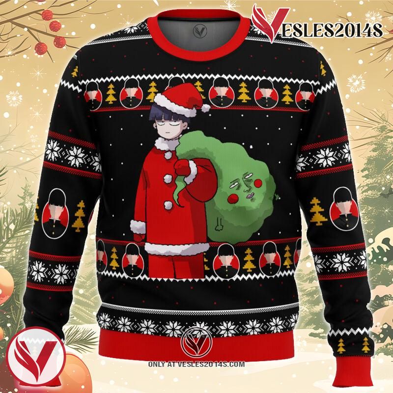 Mob Psycho 100 Santa Ugly Christmas Sweater, Unique Christmas Gift For Fans - Vesles2014S