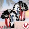 Modelo USA Flag Cross Stitch Black White Hawaiian Shirt And Short, Unique Gifts For Friends - Vesles2014S 1