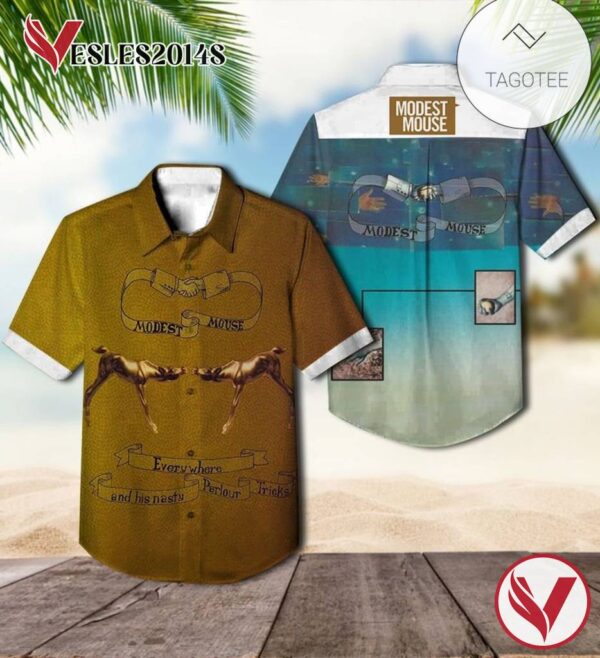 Modest Mouse Everywhere And His Nasty Parlour Tricks Album Cover Hawaiian Shirt, Best Gift For Music Lovers Vesles2014S
