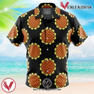 Monkey D. Luffy Black Lucy Dressrosa One Piece Hawaiian Button Up Shirt, Perfect Gifts For Anime Lovers - Vesles2014S
