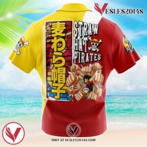 Monkey D. Luffy One Piece Hawaiian Button Up Shirt, Perfect Gifts For Anime Lovers - Vesles2014S 1