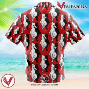Monokuma Danganronpa Hawaiian Button Up Shirt, Perfect Gifts For Anime Lovers - Vesles2014S 2