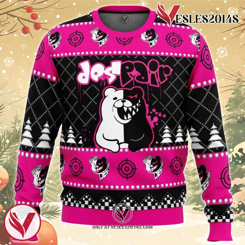 Monokuma Despair Danganronpa Ugly Christmas Sweater, Unique Christmas Gift For Fans - Vesles2014S