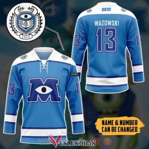 Monsters Uni Blue Ver Custom Hockey Jersey, Trending Gifts For Fans - Vesles2014s 2
