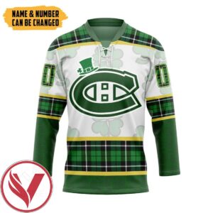 Montreal Canadiens St Patrick Day Custom Name Custom Number Hockey Jersey, Trending Gifts For Fans - Vesles2014s