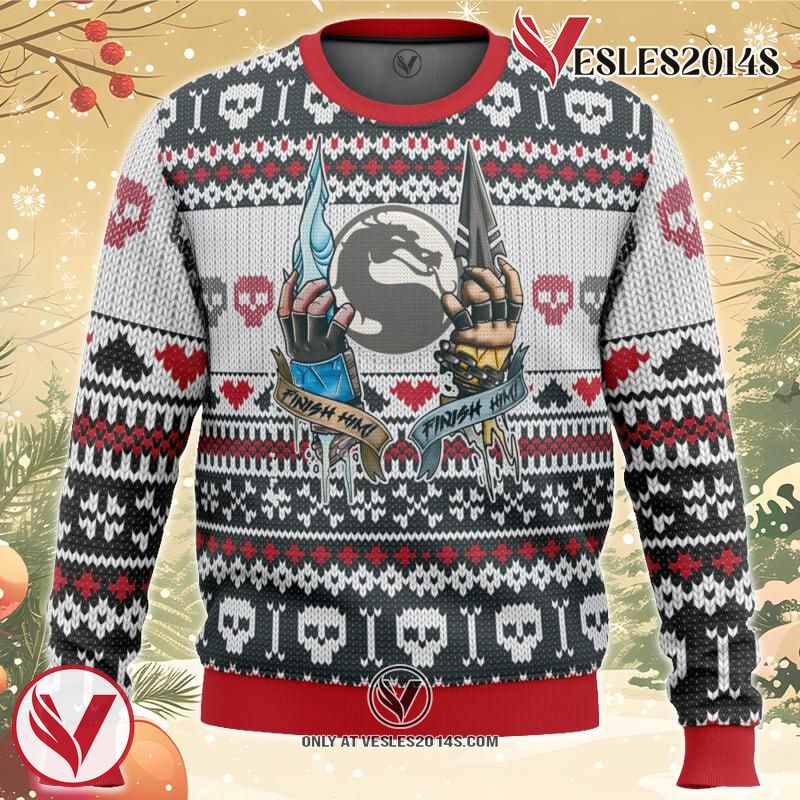 Mortal Kombat Finish Him Ugly Christmas Sweater, Unique Christmas Gift For Fans - Vesles2014S