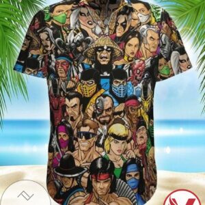 Mortal Kombat Game Print Short Sleeve Hawaiian Casual Shirt Vesles2014S 1