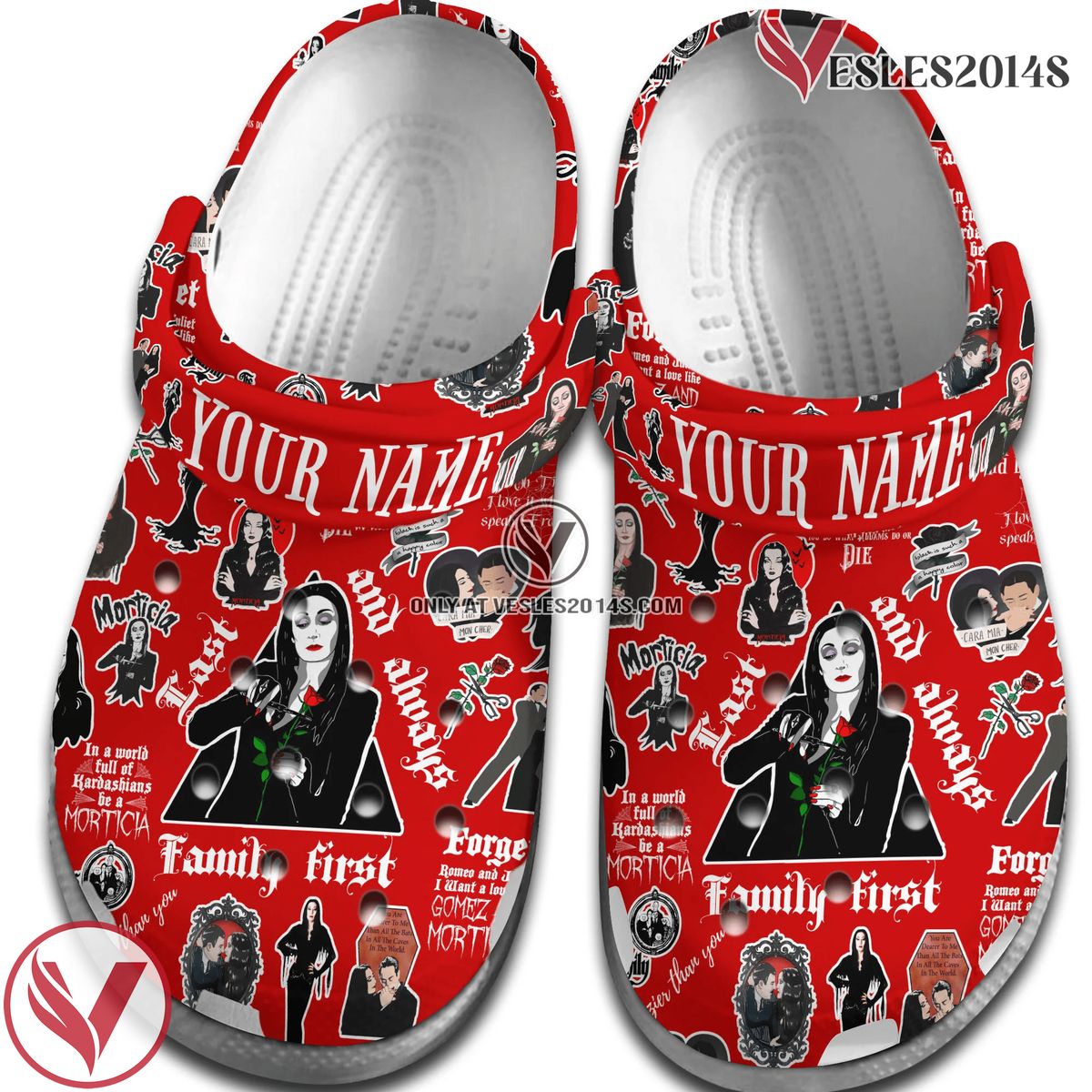 Mother Day morticia addams Crocs Crocband Clogs Shoes Comfortable For Men Women and Kids Style 3, Unique Gift From Vesles2014S 2
