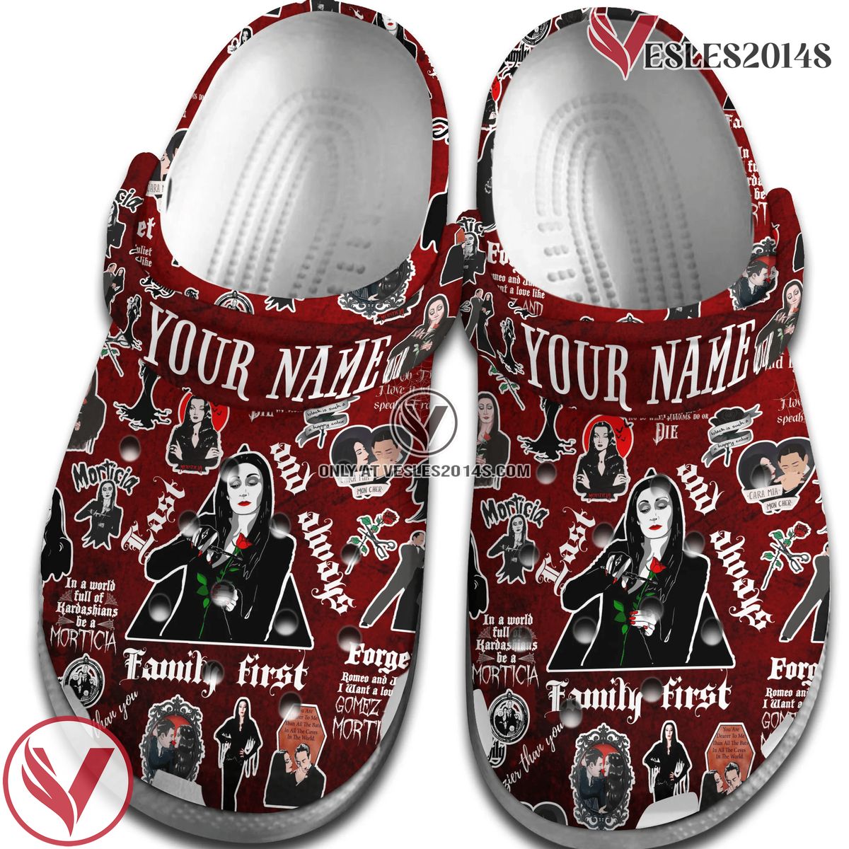 Mother Day morticia addams Crocs Crocband Clogs Shoes Comfortable For Men Women and Kids Style 5, Unique Gift From Vesles2014S 2