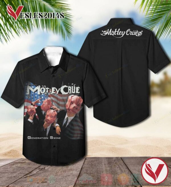 Motley Crue Generation Swine Album Hawaiian Shirt, Best Gift For Music Lovers Vesles2014S