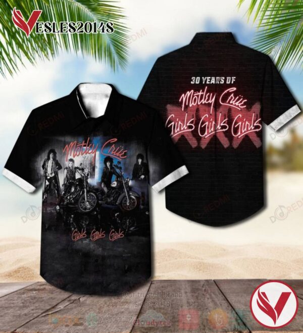 Motley Crue Girls, Girls, Girls Black Album Hawaiian Shirt, Best Gift For Music Lovers Vesles2014S