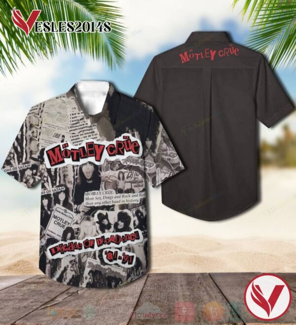 Motley Crue decade of Decadence 81–91 Album Hawaiian Shirt, Best Gift For Music Lovers Vesles2014S
