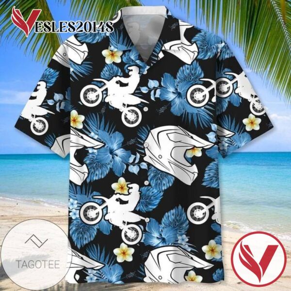 Motor Racing Tropical Print Short Sleeve Hawaiian Casual Shirt Vesles2014S