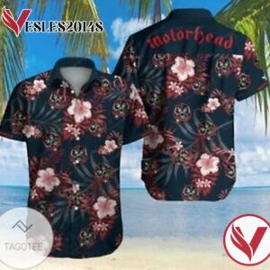 Motorhead Rock Band Graphic Print Short Sleeve Hawaiian Casual Shirt Vesles2014S 1