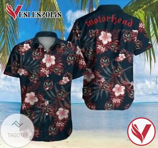 Motorhead Rock Band Graphic Print Short Sleeve Hawaiian Casual Shirt Vesles2014S 1