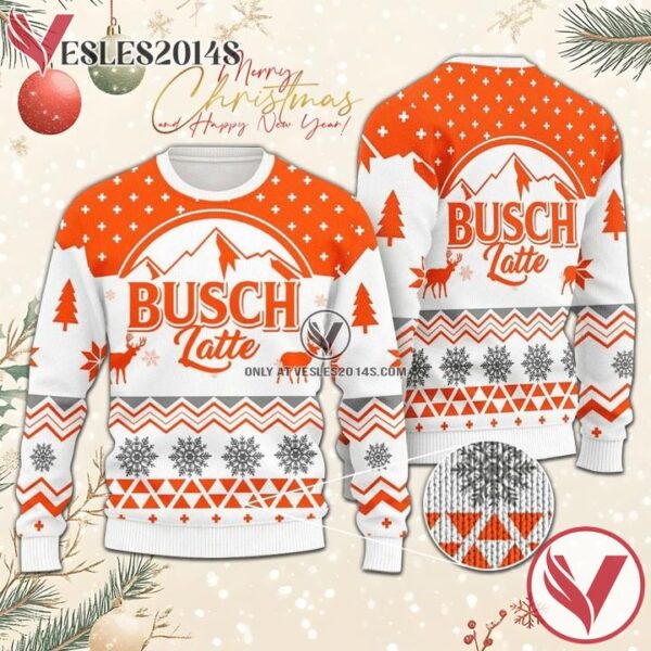 Mountain Busch Latte Christmas Ugly Sweater, Unique Winter Outfits For Fans - Vesles2014S  1