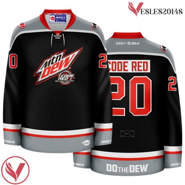 Mountain Dew Code Red Black Hockey Jersey - Vesles2014S