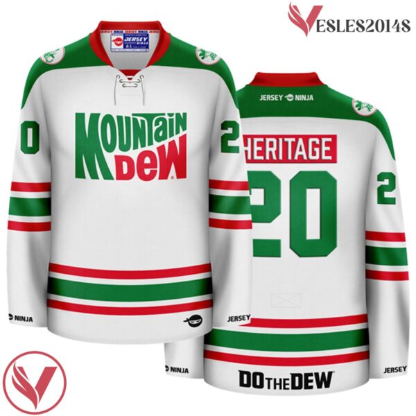 Mountain Dew Heritage Logo White Hockey Jersey - Vesles2014S