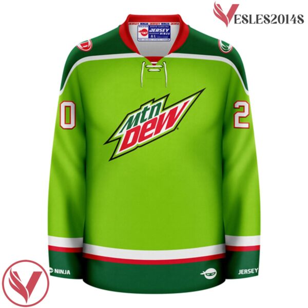 Mountain Dew Original Flavor Green Hockey Jersey - Vesles2014S 2