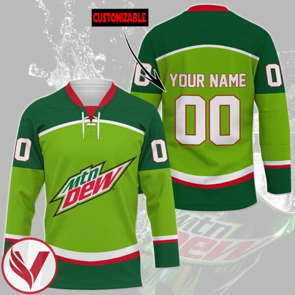 Mountain Dew Personalized Hockey Jersey, Trending Gifts For Fans - Vesles2014s