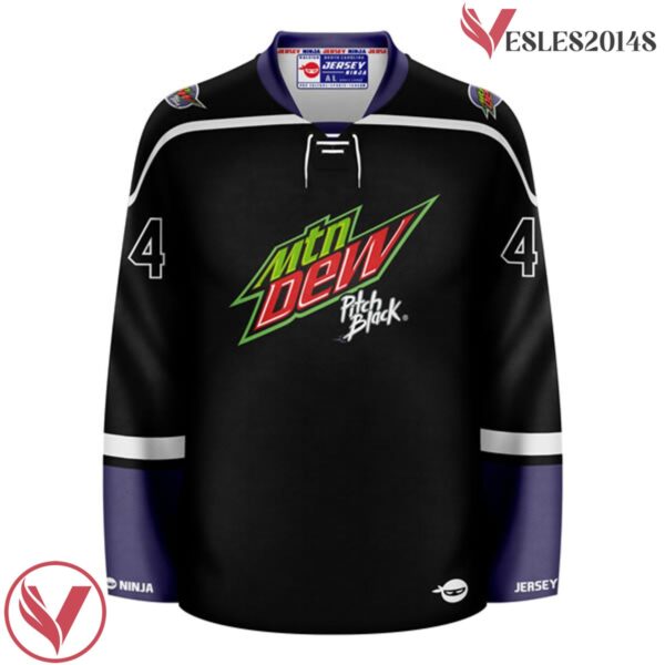 Mountain Dew Pitch Black Blackout Hockey Jersey - Vesles2014S 2