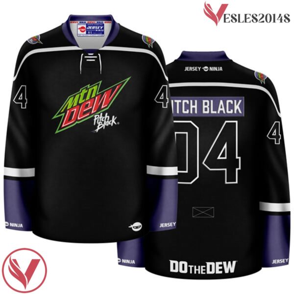 Mountain Dew Pitch Black Blackout Hockey Jersey - Vesles2014S