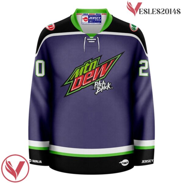 Mountain Dew Pitch Black Purple Hockey Jersey - Vesles2014S 2