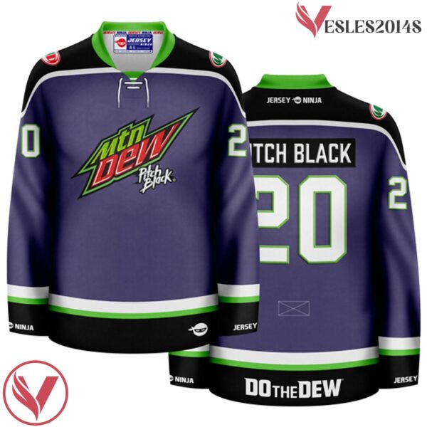 Mountain Dew Pitch Black Purple Hockey Jersey - Vesles2014S