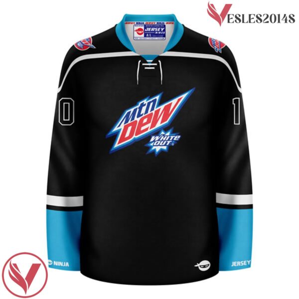 Mountain Dew White Out Blackout Hockey Jersey - Vesles2014S 2