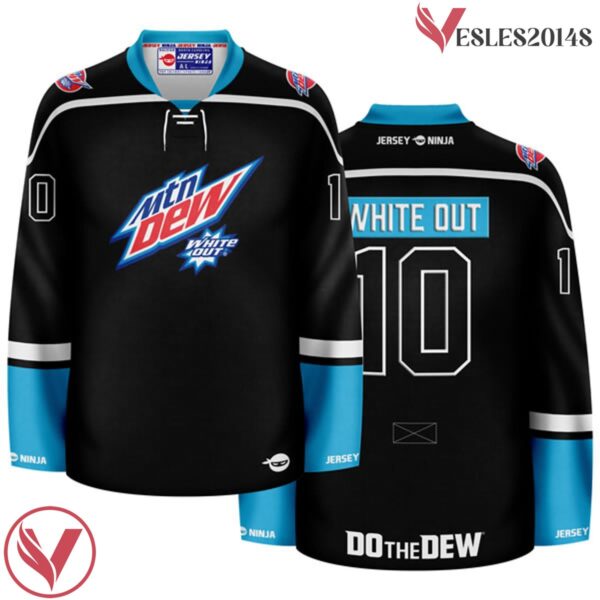 Mountain Dew White Out Blackout Hockey Jersey - Vesles2014S