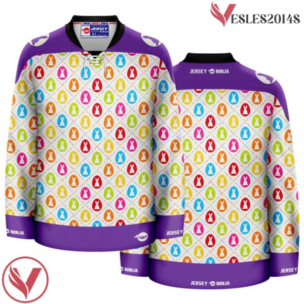 Multi Color Easter Dotted Rabbits Ugly Sweater Pattern Jersey - Vesles2014S