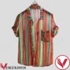 Multicolor Ethnic Striped Printed Chest Pocket Hawaiian Shirt, Unique Gifts For Friends - Vesles2014S 1