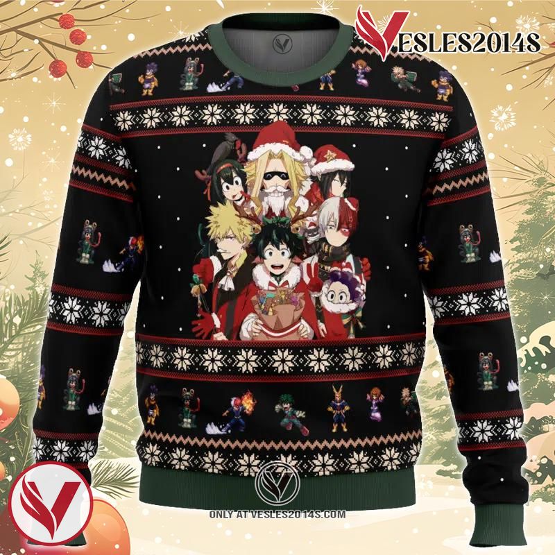 My Hero Academia Boku No Holiday Ugly Christmas Sweater, Unique Christmas Gift For Fans - Vesles2014S