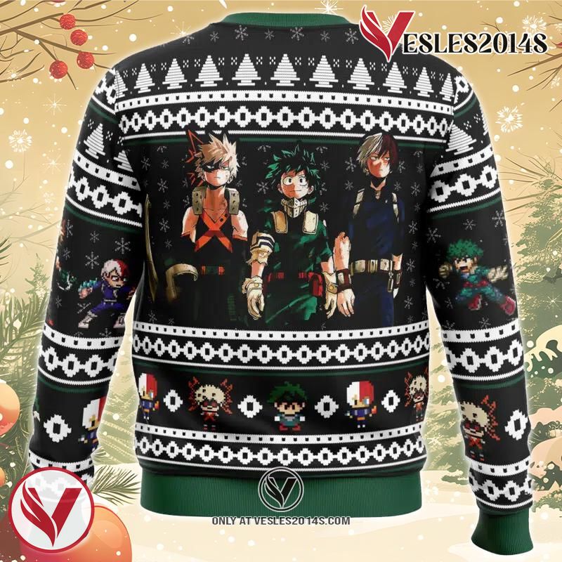 My Hero Academia Top 3 Ugly Christmas Sweater, Unique Christmas Gift For Fans - Vesles2014S 1