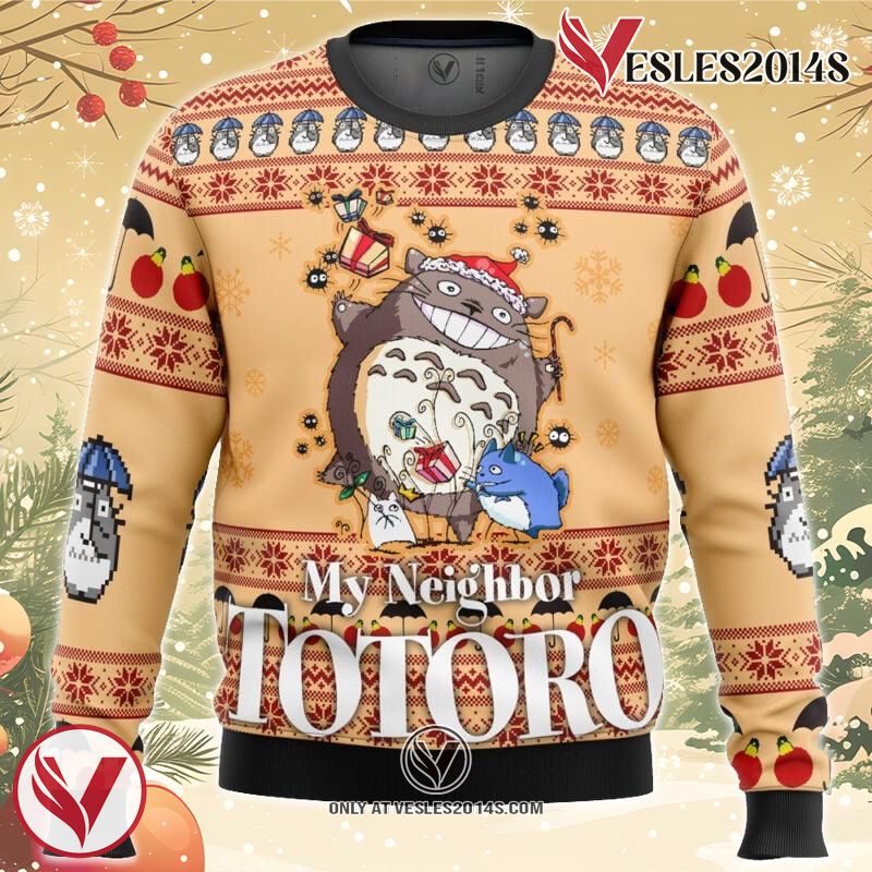 My Neighbor TOTORO Friends Ugly Christmas Sweater, Unique Christmas Gift For Fans - Vesles2014S
