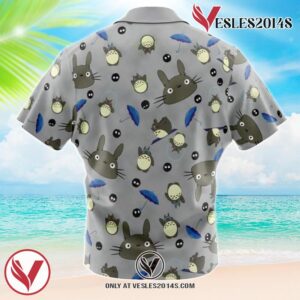 My Neighbor Totoro Studio Ghibli Pattern Hawaiian Button Up Shirt, Perfect Gifts For Anime Lovers - Vesles2014S 1