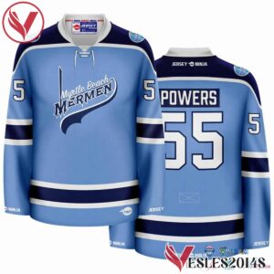 Myrtle Beach Mermen Kenny Powers Custom Number Hockey Jersey, Trending Gifts For Fans - Vesles2014s 1