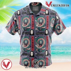 Mythical Spirited Away Studio Ghibli Hawaiian Button Up Shirt, Perfect Gifts For Anime Lovers - Vesles2014S