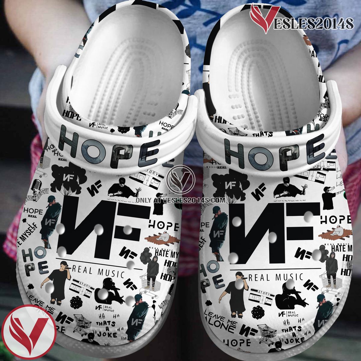 NF Leave Me Alone Music Crocs Crocband Clogs Shoes, Unique Gifts For Fans Style 1 - Vesles2014S