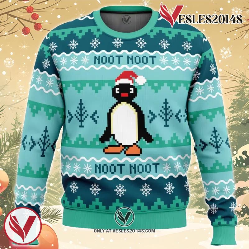 NOOT NOOT Pingu Ugly Christmas Sweater, Unique Christmas Gift For Fans - Vesles2014S