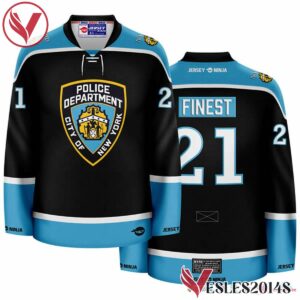 NYPD Shield Black Finest Customize Hockey Jersey, Trending Gifts For Fans - Vesles2014s 1