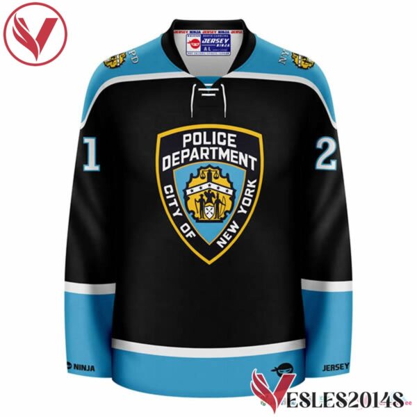 NYPD Shield Black Finest Customize Hockey Jersey, Trending Gifts For Fans - Vesles2014s 2