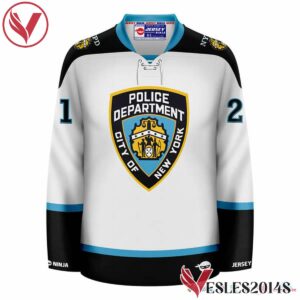 NYPD Shield White Finest Customize Hockey Jersey, Trending Gifts For Fans - Vesles2014s 2