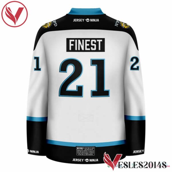 NYPD Shield White Finest Customize Hockey Jersey, Trending Gifts For Fans - Vesles2014s 3