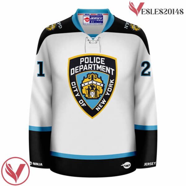 NYPD Shield White Hockey Jersey - Vesles2014S 2