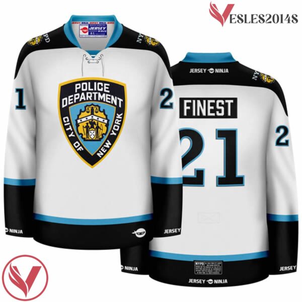 NYPD Shield White Hockey Jersey - Vesles2014S