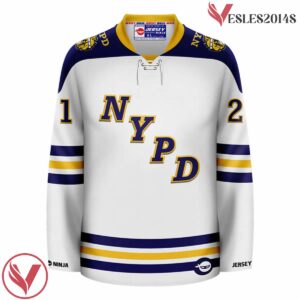 NYPD Wordmark White Hockey Jersey - Vesles2014S 2