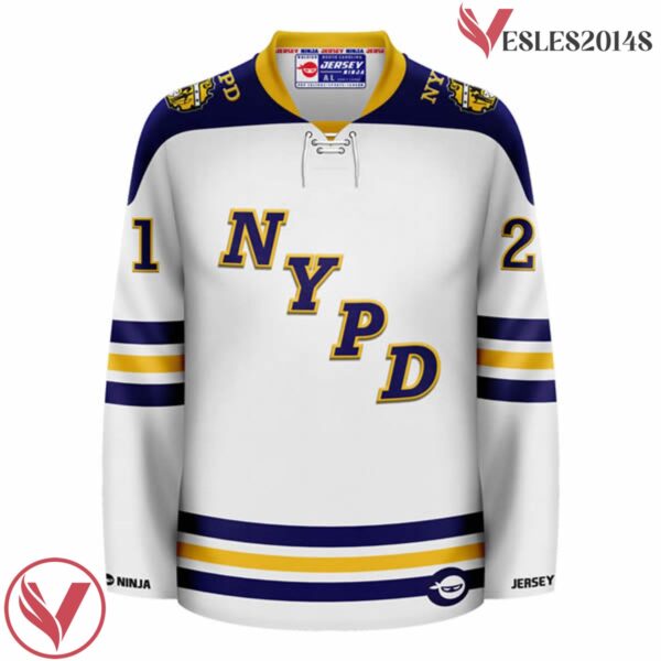 NYPD Wordmark White Hockey Jersey - Vesles2014S 2