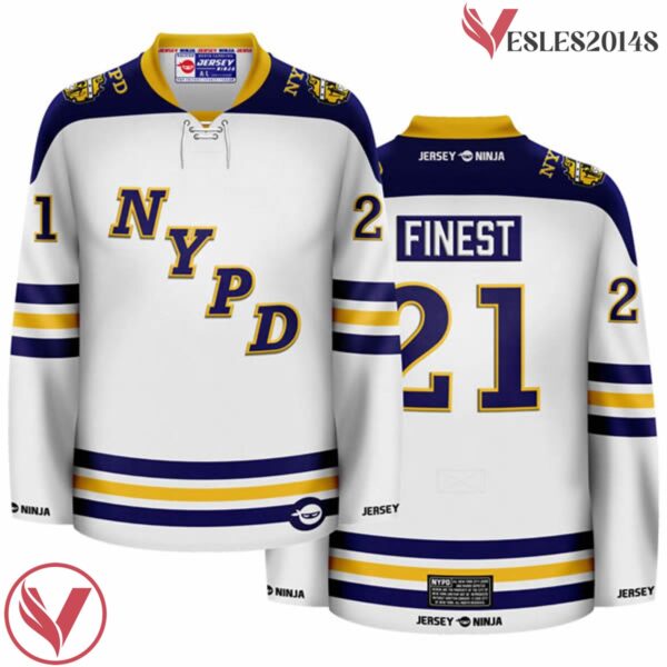 NYPD Wordmark White Hockey Jersey - Vesles2014S
