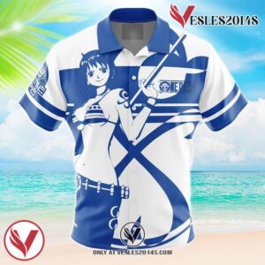 Nami East Blue Arc OP Hawaiian Button Up Shirt, Perfect Gifts For Anime Lovers - Vesles2014S